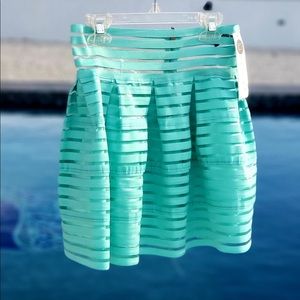 Tiffany-blue mini skirt